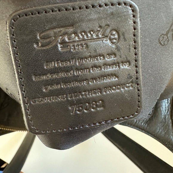 Fossil Leather Tote Purse Shoulder Bag Black Double Handle Large - Picture 15 of 16